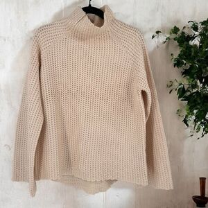 Main Strip Women's Knit Turtleneck Pullover Sweater Cream Size Small fisherman